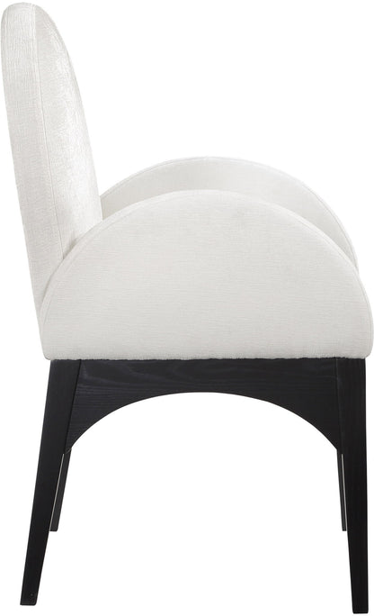 Waldorf - Chenille Dining Arm Chair With Black Legs
