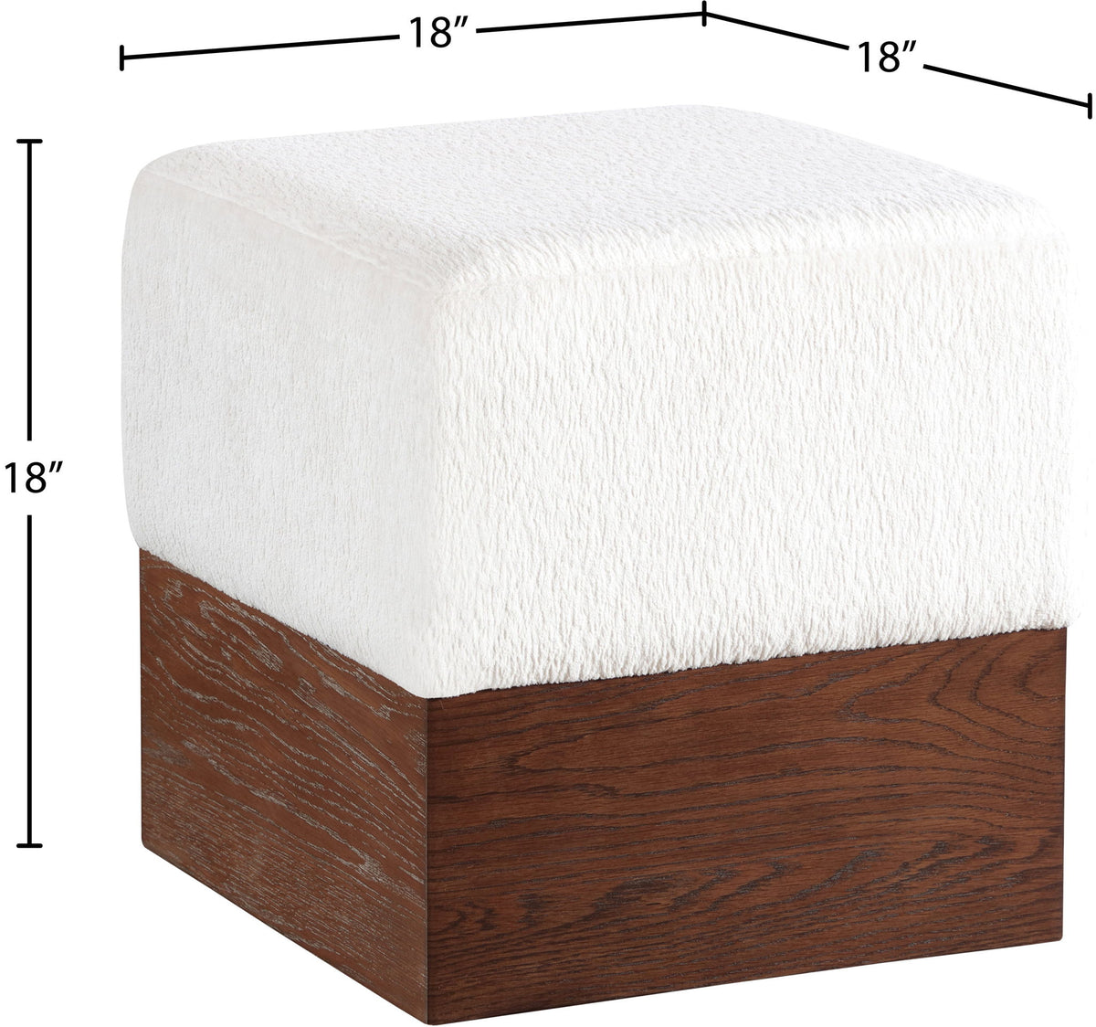 Havre - Ottoman / Stool With Brown Base