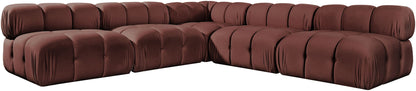 Orin - Velvet Fabric 5 Piece Modular Sectional