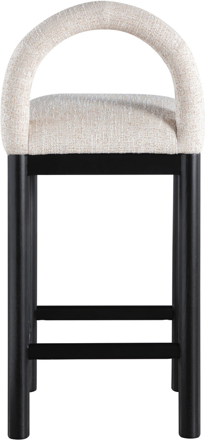 Conrad - Linen Counter Stool With Black Legs