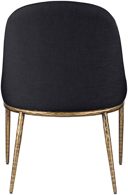 Ferro - Upholstered Dining Side Chair With Brushed Gold Legs