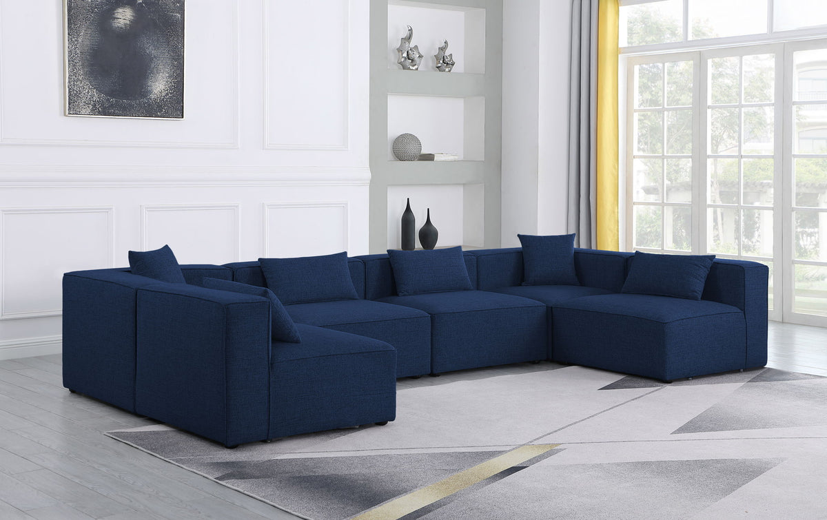 Cube - Linen 6 Piece Modular Armless Sectional