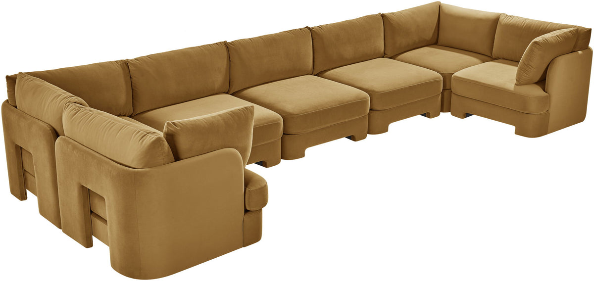 Hammond - Velvet Performance Fabric Upholstered 7 Piece U-Shaped Sectional