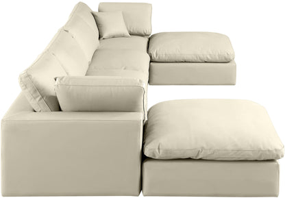 Comfy - 6 Piece Faux Leather Modular Double Chaise Sectional