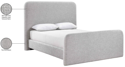 Fira - Linen Textured Fabric Upholstered Bed