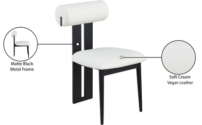 Dario - Faux Leather Dining Chair With Black Frame (Set of 2)