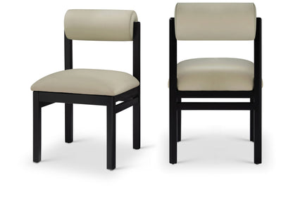 Roundhill - Faux Leather Dining Chair (Set of 2) - Black Frame