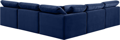 Indulge - Velvet 5 Piece Modular Corner Armless Sectional