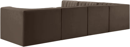 Rummi - Velvet Performance Fabric Upholstered 6 Piece Modular Sectional