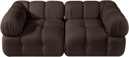 Orin - Velvet Performance Fabric Upholstered 2 Piece Modular Sofa (2 Corner Chairs)
