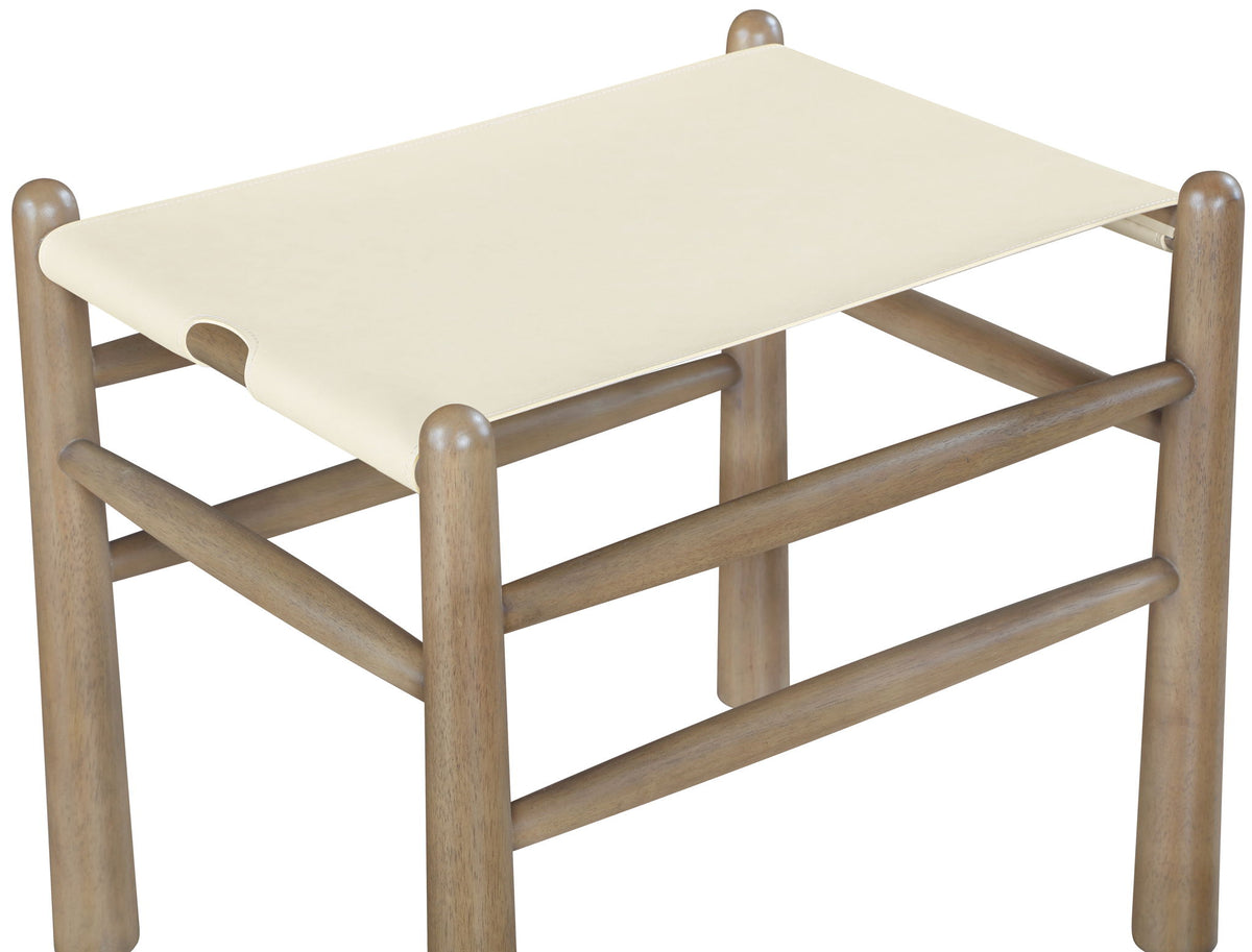 Santos - Faux Leather Upholstered Bench - Walnut Frame
