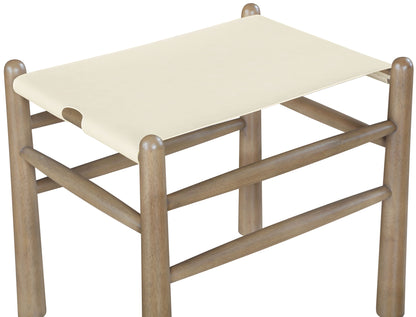 Santos - Faux Leather Upholstered Bench - Walnut Frame