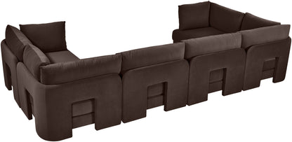 Hammond - Velvet Performance Fabric Upholstered 6 Piece U-Shaped Sectional