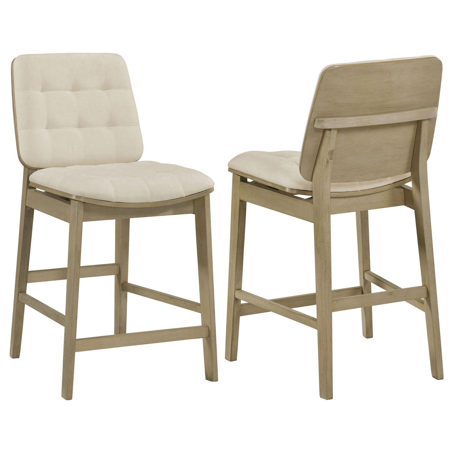 Redbridge Upholstered Counter Chair Cream and Natural Oak (Set of 2)