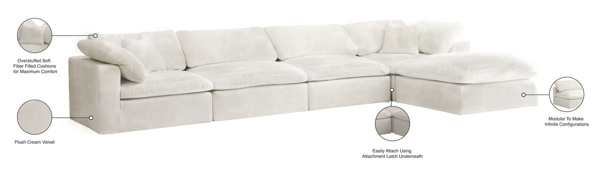 Cozy - 5 Piece Modular Sectional With Chaise