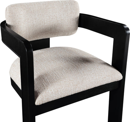 Sacha - Linen Dining Chair With Black Base (Set of 2)