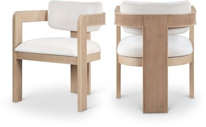Sacha - Velvet Dining Chair With Natural Base (Set of 2)