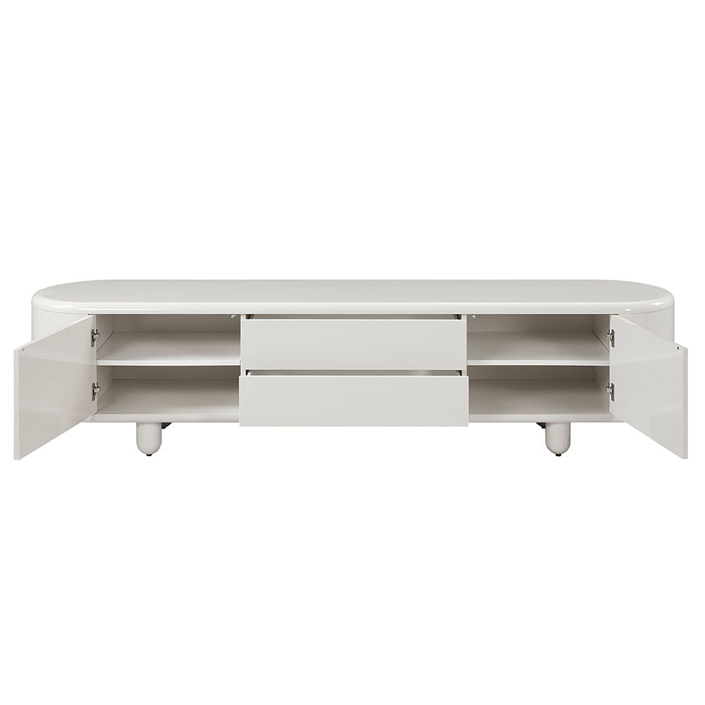 Keely - TV Stand - White High Gloss