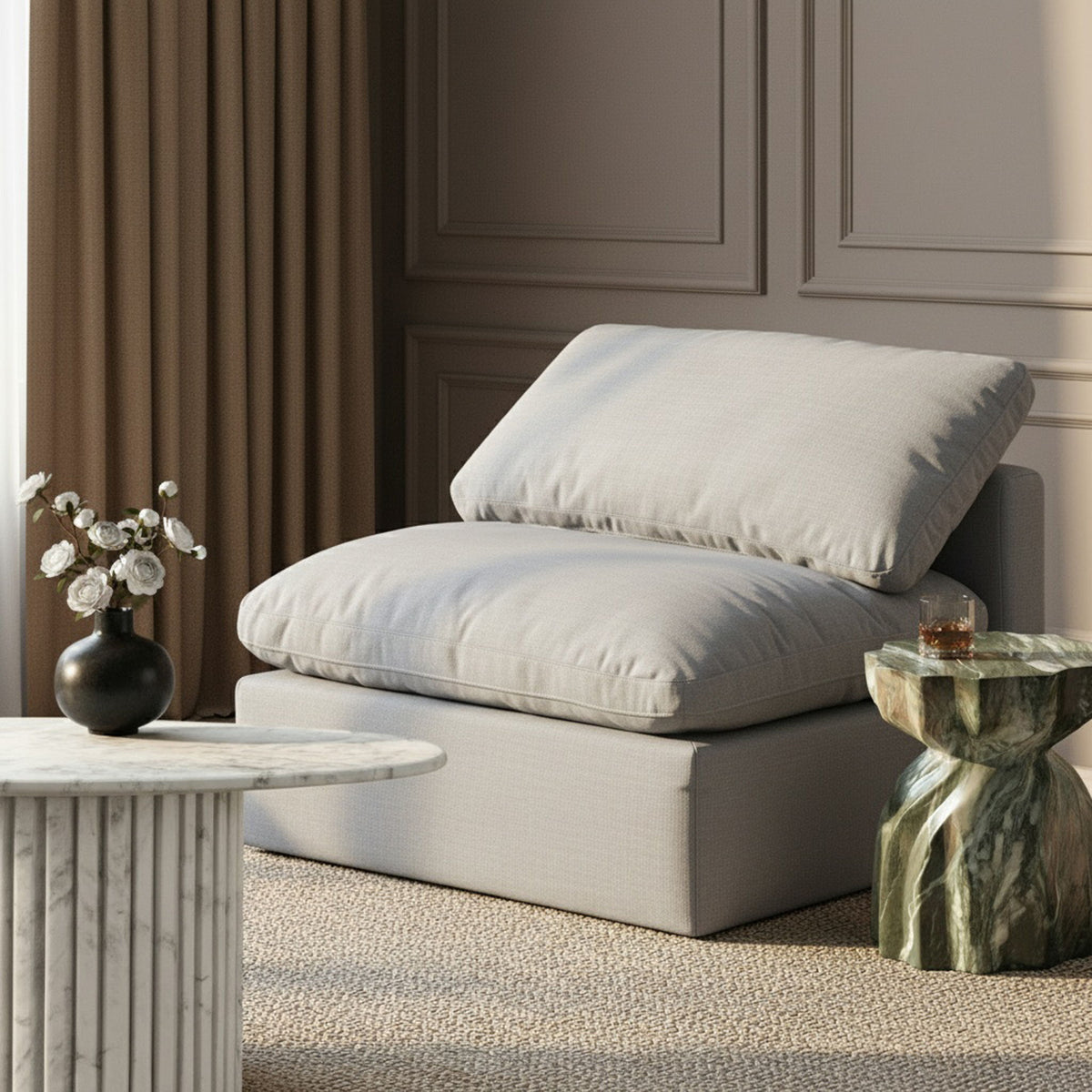 Indulge - Linen Armless Chair