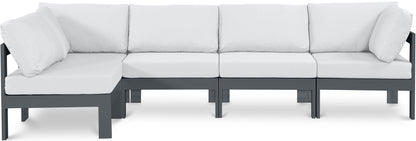 Nizuc - Outdoor Patio 5 Piece Modular Sectional With Gray Frame