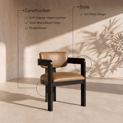 Sacha - Vegan Leather Upholstered Dining Chair With Black Base (Set of 2)