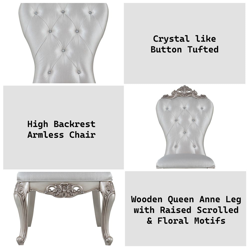 Gorsedd - Side Chair (Set of 2) - Cream Fabric & Golden Ivory