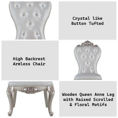 Gorsedd - Side Chair (Set of 2) - Cream Fabric & Golden Ivory