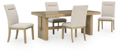 Lasinger - 5 Pc. - Dining Table And 4 Upholstered Side Chairs - Light Brown