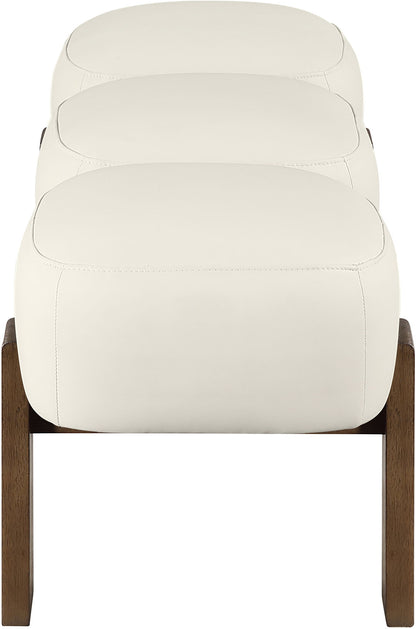 Woodcrest - Vegan Leather Upholstered Bench - Painted Brown Walnut Base