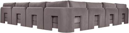 Hammond - Velvet Performance Fabric Upholstered 7 Piece Armless Sectional