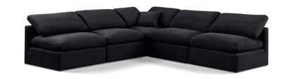Indulge - Velvet 5 Piece Modular Corner Armless Sectional