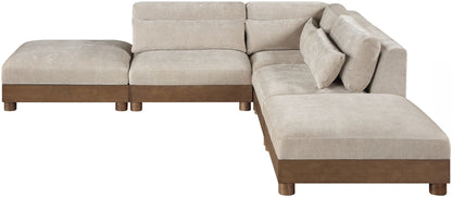 Turin - Chenille Fabric Upholstered Modular Sectional - Taupe