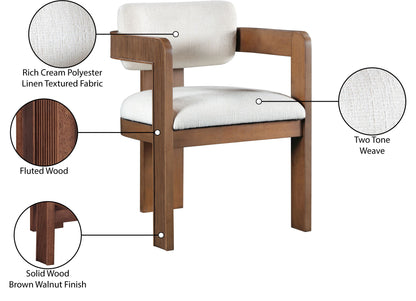 Sacha - Linen Dining Chair With Brown Base (Set of 2)
