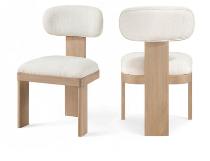 Timbra - Linen Textured Fabric Upholstered Dining Chair (Set of 2) - Natural Base