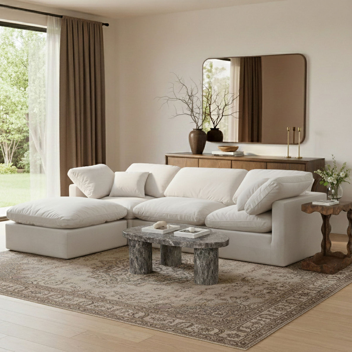 Indulge - Velvet 4 Piece Modular Sectional With Chaise