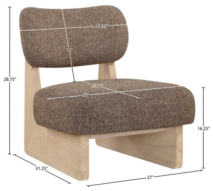 Vetra - Linen Textured Fabric Upholstered Accent Chair With Natural Base