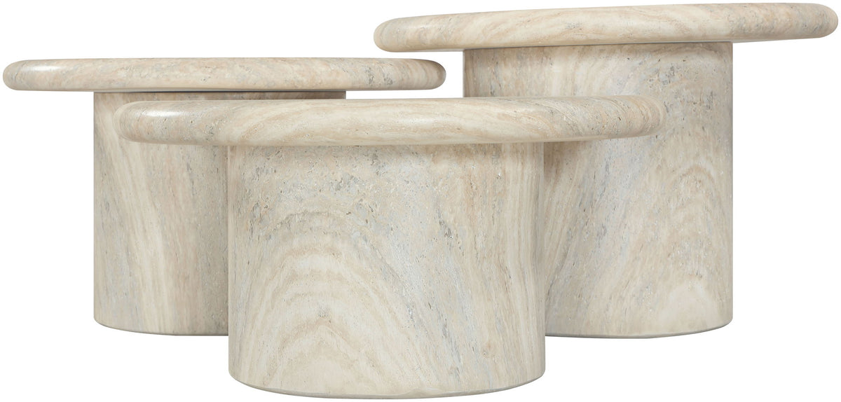 Emara - 3 Piece Concrete And Fiberglass Indoor / Outdoor Coffee Table