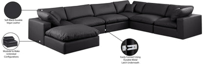 Comfy - 7 Piece Faux Leather Modular Sectional With Chaise