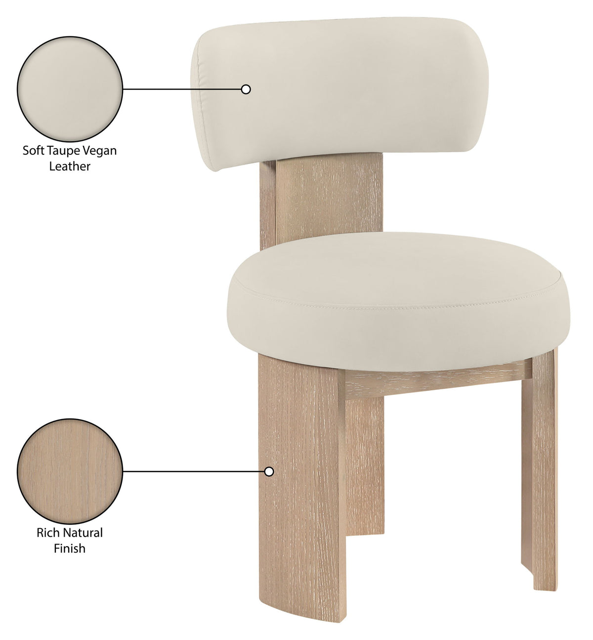 Atelier - Vegan Leather Upholstered Dining Chair (Set of 2) - Painted Natural Frame