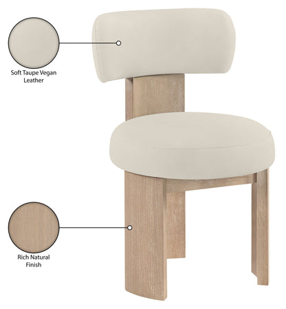 Atelier - Vegan Leather Upholstered Dining Chair (Set of 2) - Painted Natural Frame