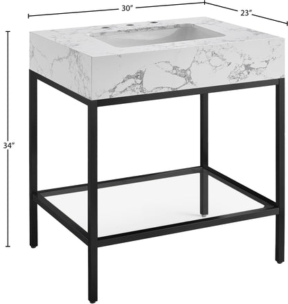 Marmo - Engineered Marble Bathroom Vanity With Black Base