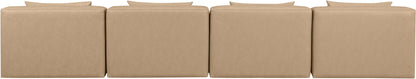 Cube - Modular 4 Piece Armless Sofa - Tan