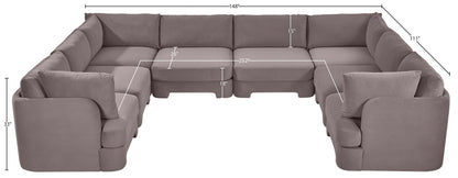 Hammond - Velvet Performance Fabric Upholstered 8 Piece U-Shaped Sectional