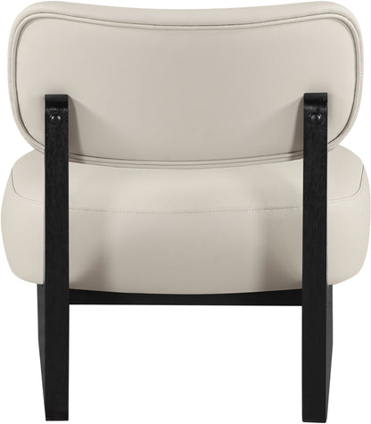 Vetra - Vegan Leather Upholstered Accent Chair - Taupe / Painted Black
