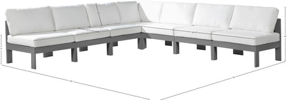 Nizuc - Outdoor Patio 7 Piece Modular Sectional With Gray Frame