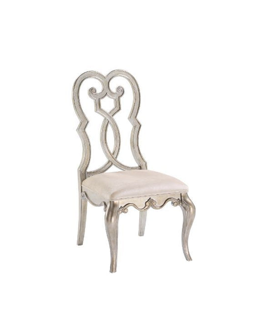 Esteban - Side Chair (Set of 2) - Ivory Velvet & Antique Champagne