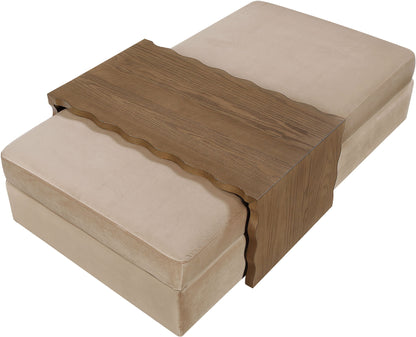Woodra - Velvet Coffee Table/Ottoman