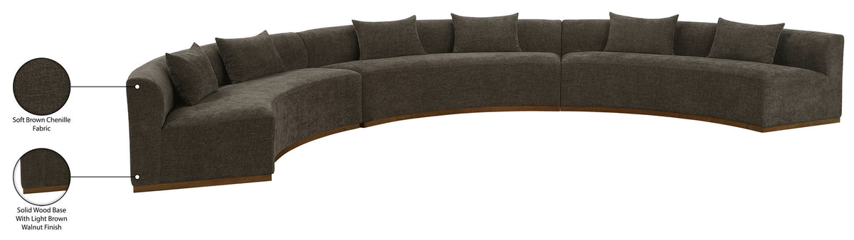 Avanti - Chenille Fabric Upholstered 3 Piece Modular Sectional