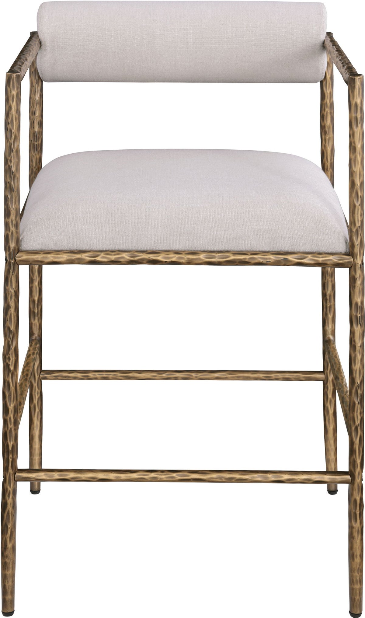 Axis - Linen Textured Beige Fabric Upholstered Counter Stool (Set of 2)