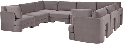 Hammond - Velvet Performance Fabric Upholstered 8 Piece U-Shaped Sectional